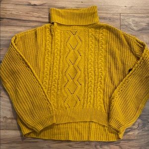 Mustard turtleneck sweater